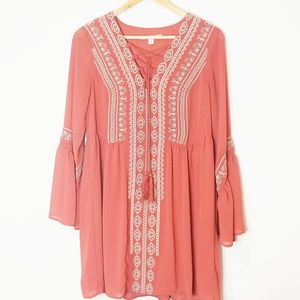 Miami Orange Embroidered Festival Dress